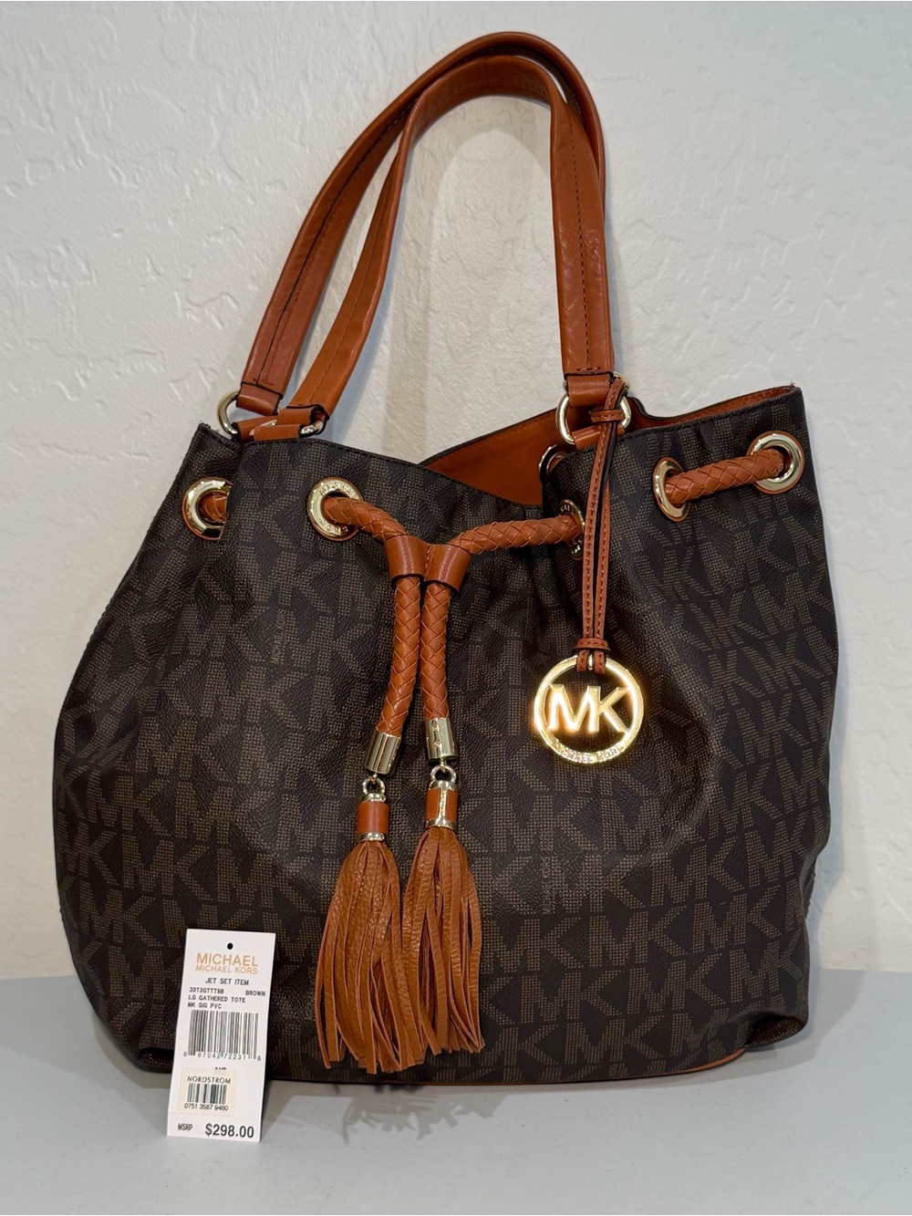 NWT Michael Kors Jet Set Large Gathered Tote Bag